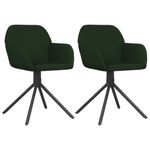 Casa si Gradina - Mobilier - Scaune si fotolii - Scaune - Scaune de bucatarie pivotante, 2 buc., verde inchis, catifea - Infinity.ro