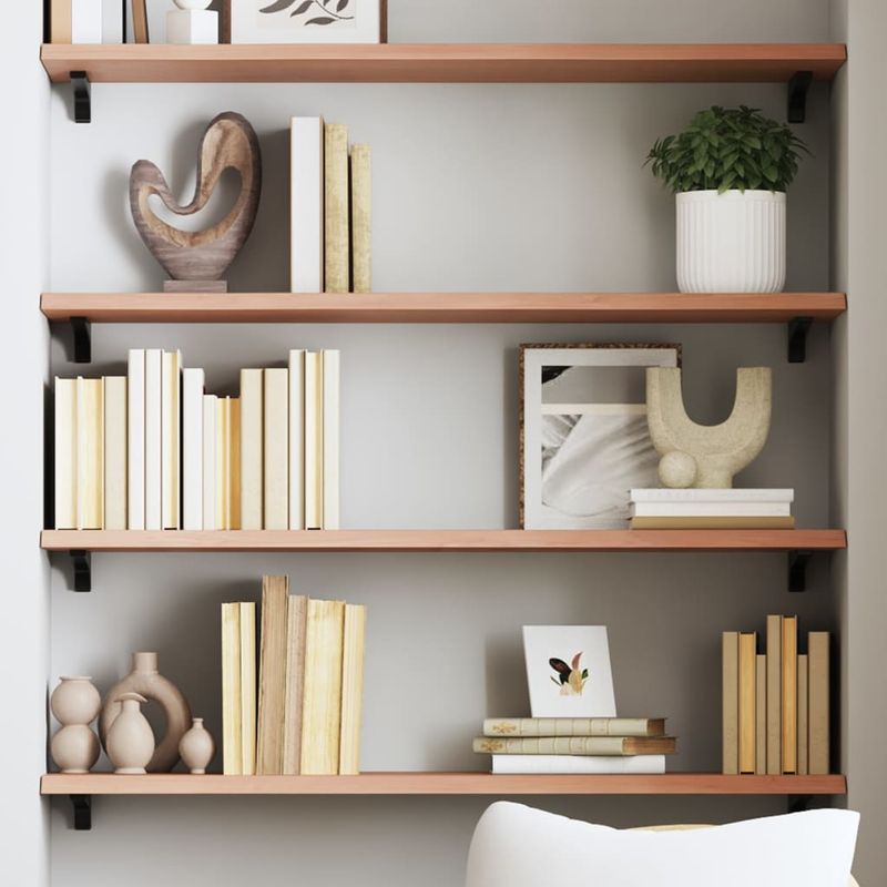 Casa si Gradina - Mobilier - Biblioteci si rafturi - Rafturi - Polita perete maro deschis 80x30x2 cm lemn masiv stejar tratat - Infinity.ro
