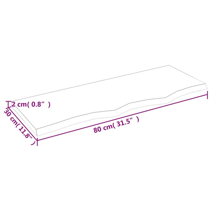 Casa si Gradina - Mobilier - Biblioteci si rafturi - Rafturi - Polita perete maro deschis 80x30x2 cm lemn masiv stejar tratat - Infinity.ro
