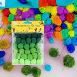Jucarii, Copii si Bebe - Jucarii si jocuri - Jucarii & jocuri educative - Seturi de artizanat - Set 30 pompoane pentru activitati Crisalida, diametru 20 mm, Verde - Infinity.ro
