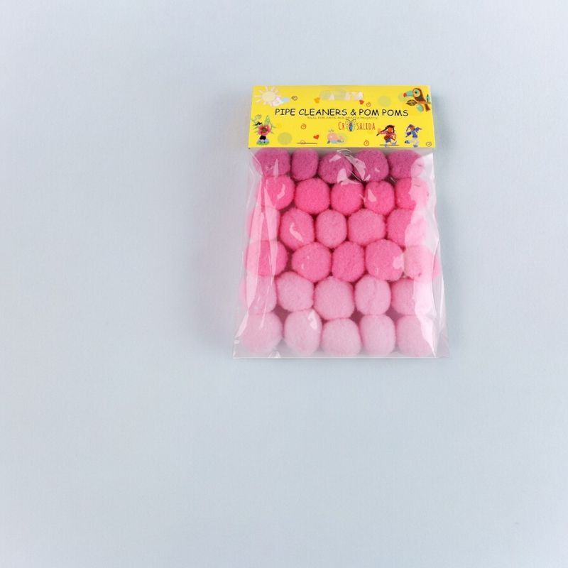 Jucarii, Copii si Bebe - Jucarii si jocuri - Jucarii & jocuri educative - Seturi de artizanat - Set 30 pompoane pentru activitati Crisalida, diametru 20 mm, Roz - Infinity.ro