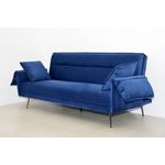 Casa si Gradina - Mobilier - Canapele si coltare - Canapele - Canapea Fiore, 199 x 95 x 90 cm, rabatabila, catifea, albastru - Infinity.ro