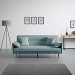 Casa si Gradina - Mobilier - Canapele si coltare - Canapele - Canapea Fiore, 199 x 95 x 90 cm, rabatabila, catifea, turcoaz - Infinity.ro