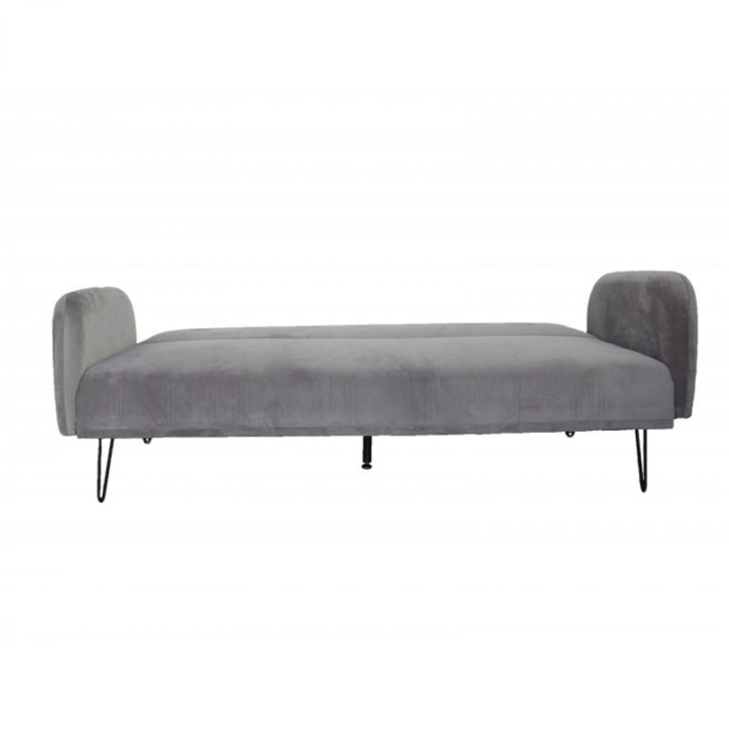 Casa si Gradina - Mobilier - Canapele si coltare - Canapele - Canapea Every-Day, 200 x 80 x 76 cm, rabatabila, catifea, gri deschis - Infinity.ro