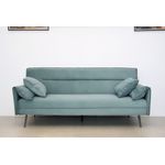 Casa si Gradina - Mobilier - Canapele si coltare - Canapele - Canapea Fiore, 199 x 95 x 90 cm, rabatabila, catifea, turcoaz - Infinity.ro