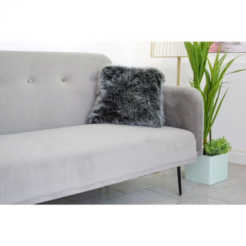 Casa si Gradina - Mobilier - Canapele si coltare - Canapele - Canapea Every-Day, 200 x 80 x 76 cm, rabatabila, catifea, gri deschis - Infinity.ro