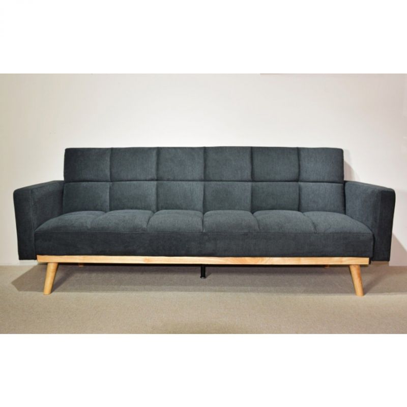 Casa si Gradina - Mobilier - Canapele si coltare - Canapele - Canapea Dallas, 214 x 84 x 84 cm, rabatabila, stofa, gri inchis - Infinity.ro