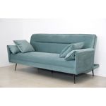 Casa si Gradina - Mobilier - Canapele si coltare - Canapele - Canapea Fiore, 199 x 95 x 90 cm, rabatabila, catifea, turcoaz - Infinity.ro