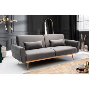 Canapea Amadeo, 211 x 83 x 85 cm, rabatabila, catifea, gri