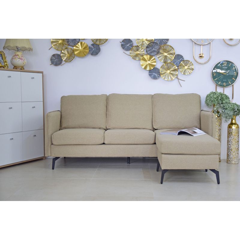 Casa si Gradina - Mobilier - Canapele si coltare - Coltare - Coltar Hyperion, Reversibil, Stanga/Dreapta, 193 x 86 x 136 cm, stofa, bej - Infinity.ro
