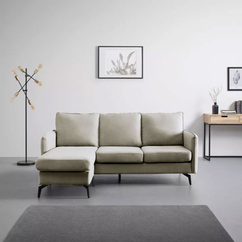 Casa si Gradina - Mobilier - Canapele si coltare - Coltare - Coltar Hyperion, Reversibil, Stanga/Dreapta, 193 x 86 x 136 cm, stofa, bej - Infinity.ro