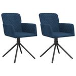 Casa si Gradina - Mobilier - Scaune si fotolii - Scaune - Scaune de bucatarie pivotante, 2 buc., albastru, catifea - Infinity.ro