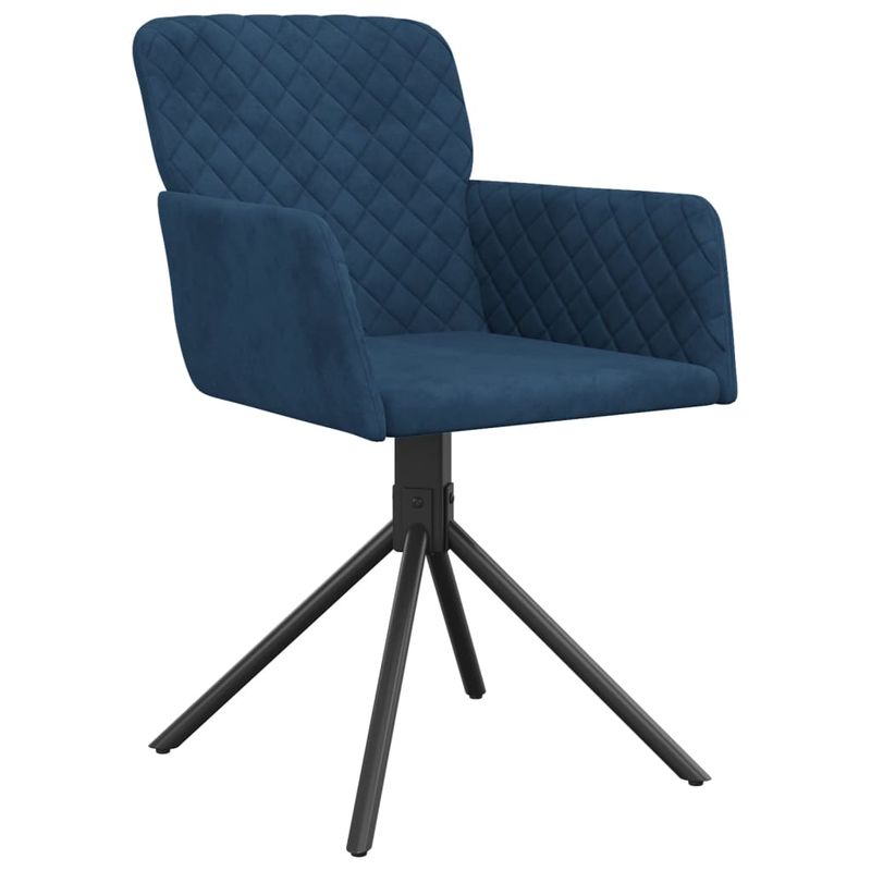 Casa si Gradina - Mobilier - Scaune si fotolii - Scaune - Scaune de bucatarie pivotante, 2 buc., albastru, catifea - Infinity.ro