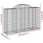 Casa si Gradina - Gradina si terasa - Garduri, panouri si accesorii - Cosuri gabion arcuite 50 buc, 200x50x120/140cm, fier galvanizat - Infinity.ro