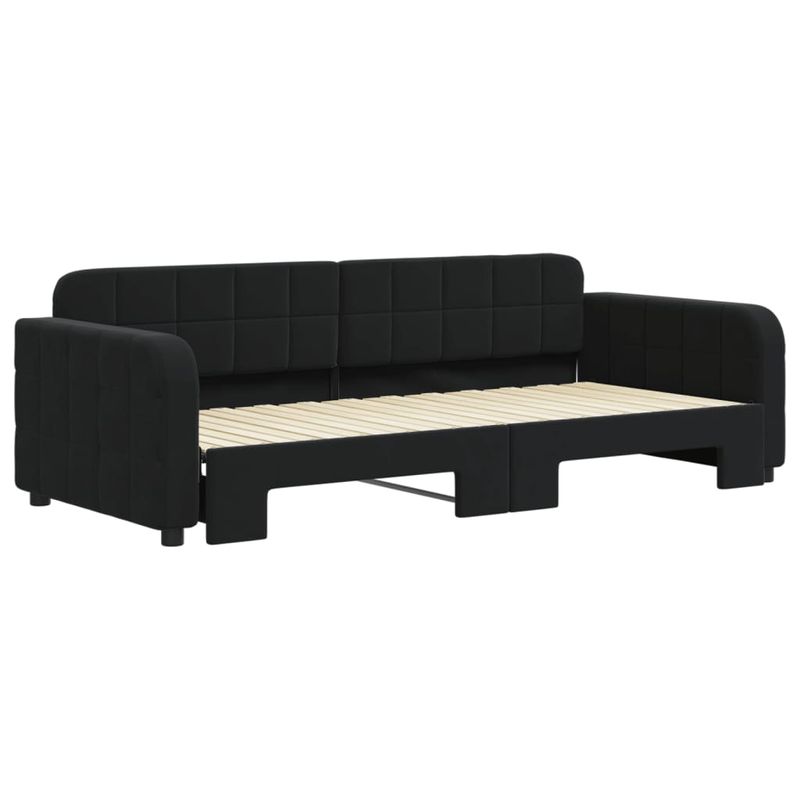 Casa si Gradina - Mobilier - Paturi si accesorii - Paturi - Pat de zi cu extensie, negru, 90x200 cm, catifea - Infinity.ro