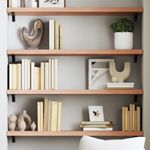 Casa si Gradina - Mobilier - Biblioteci si rafturi - Rafturi - Raft de perete maro deschis 100x30x(2-4) cm lemn stejar tratat - Infinity.ro