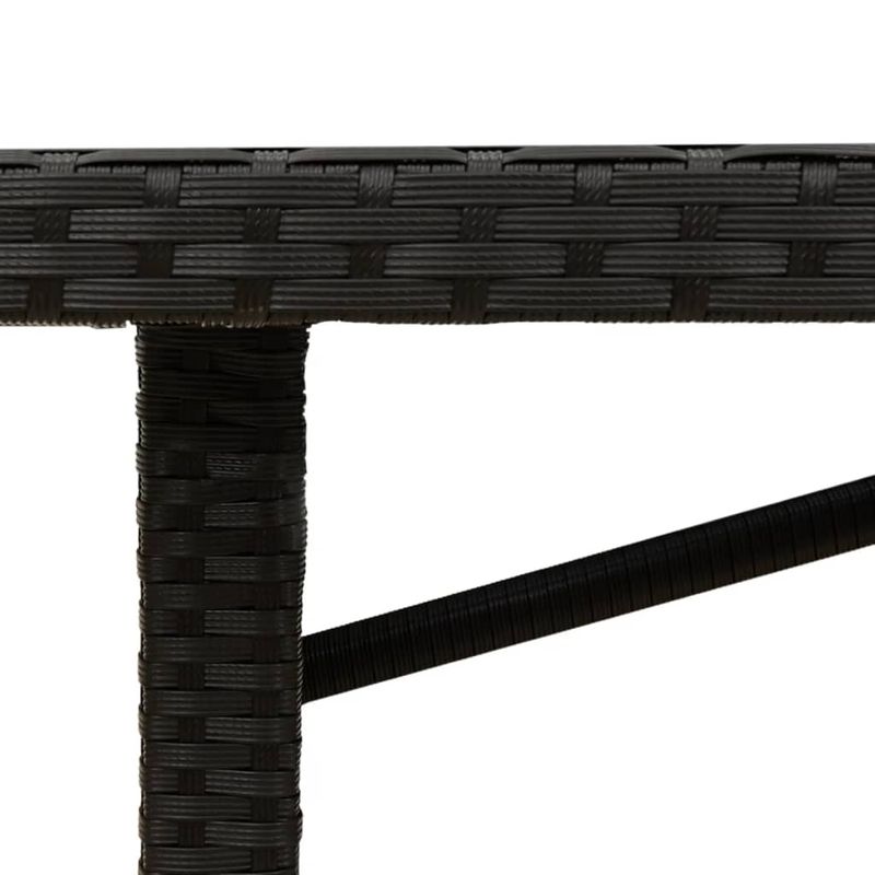 Casa si Gradina - Gradina si terasa - Mobilier exterior - Mese gradina - Masa gradina cu blat din sticla, negru, 190x80x74 cm, poliratan - Infinity.ro