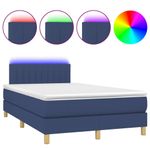Casa si Gradina - Mobilier - Paturi si accesorii - Paturi - Pat cu arcuri, saltea si LED, albastru, 120x190 cm, textil - Infinity.ro