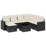 Casa si Gradina - Gradina si terasa - Mobilier exterior - Canapele si fotolii gradina - Set mobilier de gradina cu perne, 8 piese, negru, poliratan - Infinity.ro