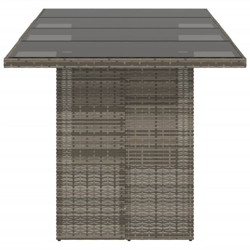 Casa si Gradina - Gradina si terasa - Mobilier exterior - Mese gradina - Masa de gradina cu blat din sticla gri, 190x80x74 cm, poliratan - Infinity.ro