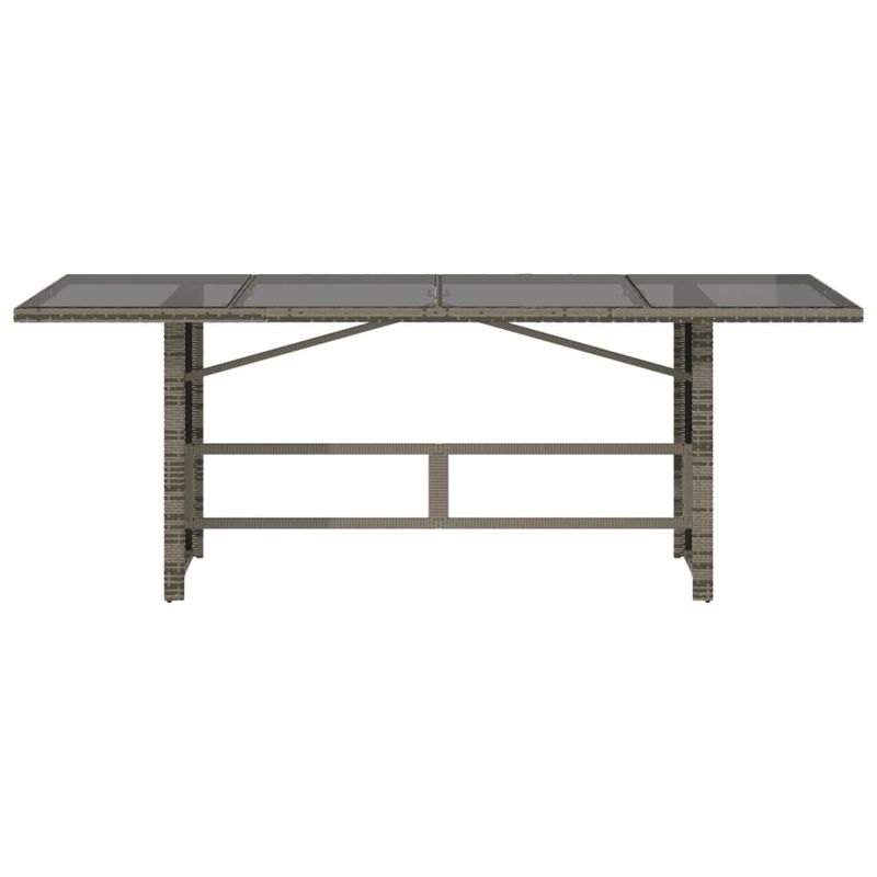Casa si Gradina - Gradina si terasa - Mobilier exterior - Mese gradina - Masa de gradina cu blat din sticla gri, 190x80x74 cm, poliratan - Infinity.ro