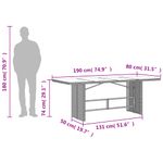 Casa si Gradina - Gradina si terasa - Mobilier exterior - Mese gradina - Masa de gradina cu blat din sticla gri, 190x80x74 cm, poliratan - Infinity.ro