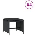 Casa si Gradina - Gradina si terasa - Mobilier exterior - Scaune si sezlonguri gradina - Scaune de gradina cu perne, 4 buc. negru 41x41x36 cm poliratan - Infinity.ro