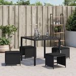 Casa si Gradina - Gradina si terasa - Mobilier exterior - Scaune si sezlonguri gradina - Scaune de gradina cu perne, 4 buc. negru 41x41x36 cm poliratan - Infinity.ro