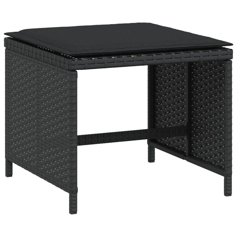 Casa si Gradina - Gradina si terasa - Mobilier exterior - Scaune si sezlonguri gradina - Scaune de gradina cu perne, 4 buc. negru 41x41x36 cm poliratan - Infinity.ro