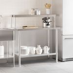 Casa si Gradina - Mobilier - Comode si corpuri - Corpuri bucatarie - Masa bucatarie cu raft superior, 110x55x120 cm, otel inoxidabil - Infinity.ro