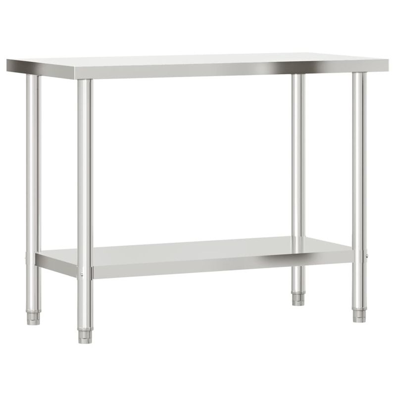 Casa si Gradina - Mobilier - Comode si corpuri - Corpuri bucatarie - Masa bucatarie cu raft superior, 110x55x120 cm, otel inoxidabil - Infinity.ro
