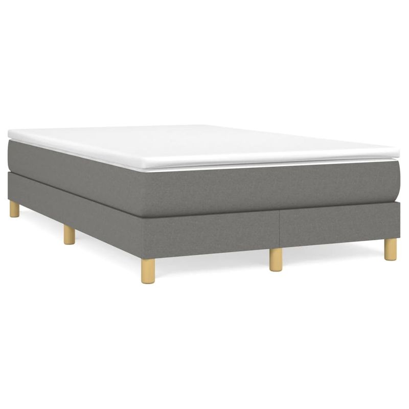 Casa si Gradina - Mobilier - Paturi si accesorii - Paturi - Pat box spring cu saltea, gri inchis, 120x190 cm, textil - Infinity.ro