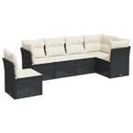 Casa si Gradina - Gradina si terasa - Mobilier exterior - Seturi mobila gradina - Set mobilier de gradina cu perne, 6 piese, negru, poliratan - Infinity.ro