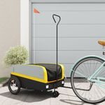 Sport si Outdoor - Ciclism - Accesorii pentru biciclete - Remorci biciclete - Remorca pentru biciclete, negru și galben, 45 kg, fier, mărime 138x69x58 cm - Infinity.ro