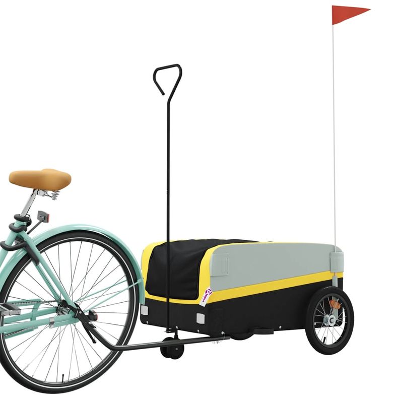 Sport si Outdoor - Ciclism - Accesorii pentru biciclete - Remorci biciclete - Remorca pentru biciclete, negru și galben, 45 kg, fier, mărime 138x69x58 cm - Infinity.ro