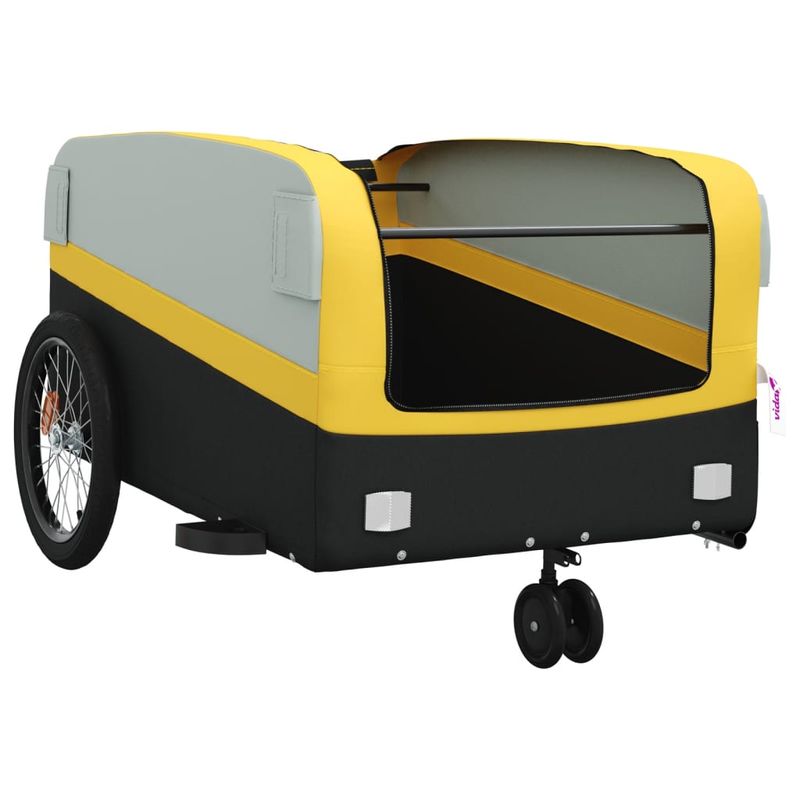 Sport si Outdoor - Ciclism - Accesorii pentru biciclete - Remorci biciclete - Remorca pentru biciclete, negru și galben, 45 kg, fier, mărime 138x69x58 cm - Infinity.ro