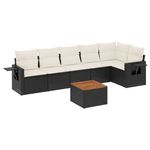 Casa si Gradina - Gradina si terasa - Mobilier exterior - Seturi mobila gradina - Set canapele de gradina cu perne, 7 piese, negru, poliratan - Infinity.ro