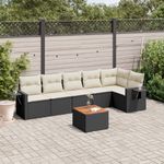 Casa si Gradina - Gradina si terasa - Mobilier exterior - Seturi mobila gradina - Set canapele de gradina cu perne, 7 piese, negru, poliratan - Infinity.ro