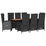Casa si Gradina - Gradina si terasa - Mobilier exterior - Seturi mobila gradina - Set mobilier de gradina cu perne, 9 piese, negru, poliratan - Infinity.ro