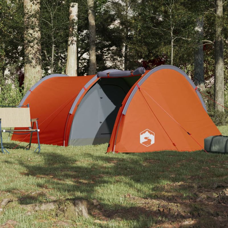 Sport si Outdoor - Camping - Corturi camping - Cort de camping pentru 4 persoane, gri/portocaliu, impermeabil - Infinity.ro