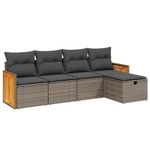 Casa si Gradina - Gradina si terasa - Mobilier exterior - Seturi mobila gradina - Set canapea de gradina cu perne, 5 piese, gri, poliratan - Infinity.ro