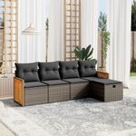 Casa si Gradina - Gradina si terasa - Mobilier exterior - Seturi mobila gradina - Set canapea de gradina cu perne, 5 piese, gri, poliratan - Infinity.ro