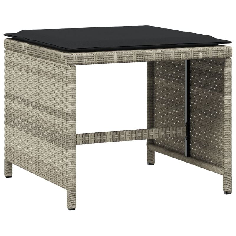 Casa si Gradina - Gradina si terasa - Mobilier exterior - Seturi mobila gradina - Set mobilier gradina cu perne, 9 piese, gri deschis, poliratan - Infinity.ro