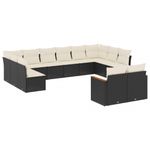 Casa si Gradina - Gradina si terasa - Mobilier exterior - Seturi mobila gradina - Set canapele de gradina, 12 piese, cu perne, negru, poliratan - Infinity.ro
