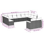 Casa si Gradina - Gradina si terasa - Mobilier exterior - Seturi mobila gradina - Set canapele de gradina, 12 piese, cu perne, negru, poliratan - Infinity.ro