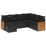 Casa si Gradina - Gradina si terasa - Mobilier exterior - Seturi mobila gradina - Set canapele de gradina cu perne, 7 piese, negru, poliratan - Infinity.ro