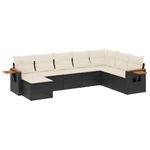 Casa si Gradina - Gradina si terasa - Mobilier exterior - Seturi mobila gradina - Set mobilier de gradina cu perne, 8 piese, negru, poliratan - Infinity.ro