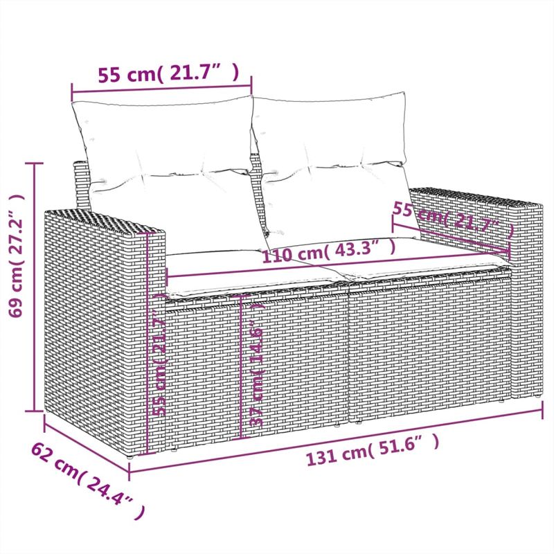 Casa si Gradina - Gradina si terasa - Mobilier exterior - Seturi mobila gradina - Set canapele de gradina cu perne, 10 piese, negru, poliratan - Infinity.ro
