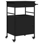 Casa si Gradina - Mobilier - Comode si corpuri - Corpuri bucatarie - Carucior de bucatarie, negru, 56x43x89,5 cm, lemn prelucrat - Infinity.ro
