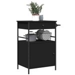 Casa si Gradina - Mobilier - Comode si corpuri - Corpuri bucatarie - Carucior de bucatarie, negru, 56x43x89,5 cm, lemn prelucrat - Infinity.ro